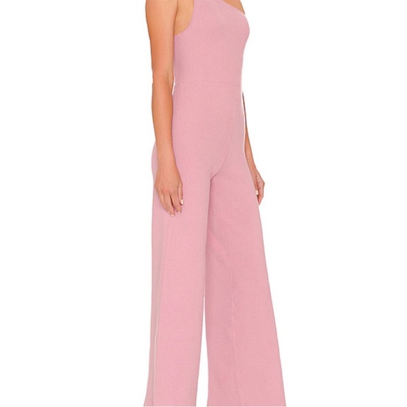 Free People Beach Pink One Shoulder Knit Jumpsuit Women’s Size Small NWT - Picture 2 of 6